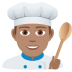 👨🏽‍🍳 man cook: medium skin tone display on JoyPixels